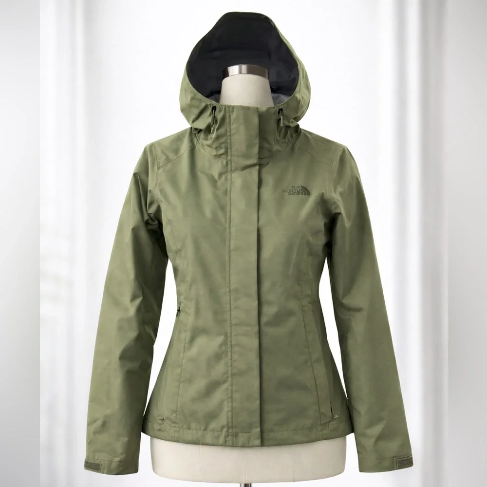 The North Face Women’s Resolve Hooded Waterproof Jacket – Olive – Extra Small
